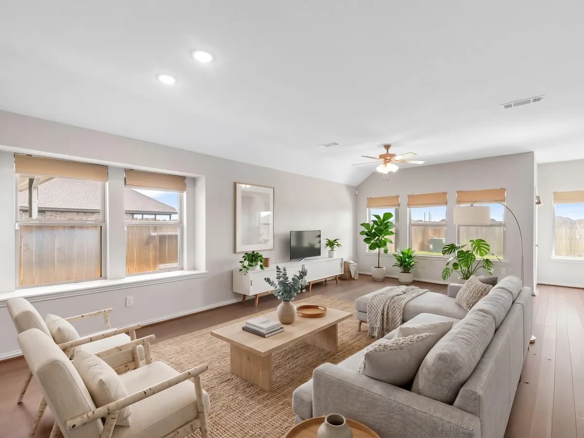Scandinavian virtual staging style — family room, staged by AI